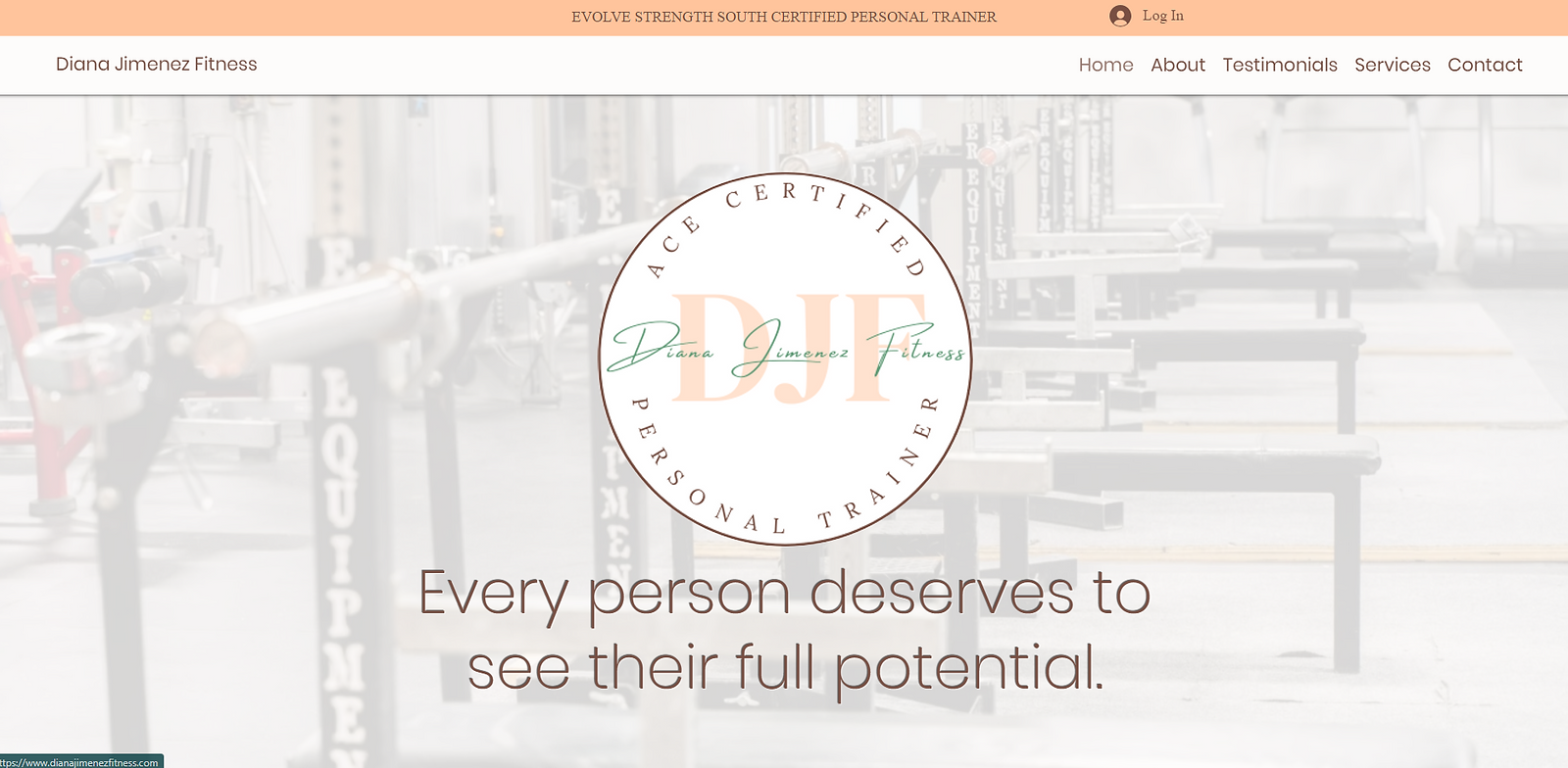 fitness training website screenshot